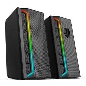 Bluetooth Speakers |   GS580 Calliope RGB Desktop PC Speakers, 2.0 Channel Enhanced Sound and Volume Control with 3.5mm Cable Bluetooth Speakers Bluetooth Speakers