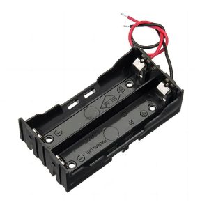 Power Banks & Chargers |   DIY 18650 Battery Holder with 2 Leads, DC 7.4V 2 Slot Double Series Black Consumer Electronics Black