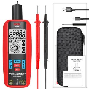 Professional Instruments & Tools |   A50 Digital Multimeter, 6000 Count, Electrical Test Pen, Leakage Tester, Voltage/Current/Capacitance/Resistance Tester Red Consumer Electronics Professional Instruments & Tools