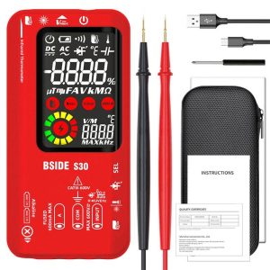 Professional Instruments & Tools |   S30 Digital Multimeter, Infrared Thermometer, True RMS 9999 Counts, DC AC Voltage Current 15V Diode Capacitor, Ohm NCV Rechargeable Tester Red Consumer Electronics Professional Instruments & Tools