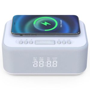 Bluetooth Speakers |   KIMIUP 101 Desktop Wireless Charging Bluetooth Speaker LED Alarm Clock with FM Radio Bluetooth Speakers Bluetooth Speakers