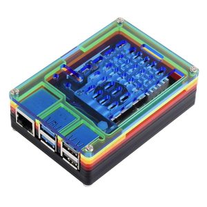 Development Boards |   Rainbow Acrylic Case for Raspberry Pi 5, Colorful Translucent, Supports Installing Official Active Cooler Rainbow Color Consumer Electronics Development Boards